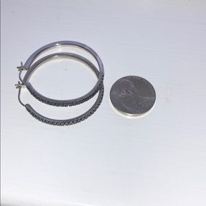 💛4/$12💛Black accent diamond hoop earrings